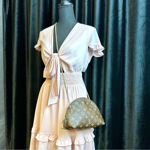 Louis Vuitton Demi Ronde Crossbody Pouch bag with chain, scarf and dust bag - Picture 5 of 16